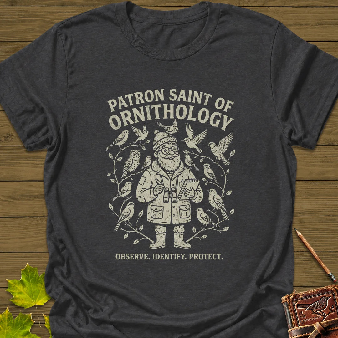 Birding Saint (Male) T-Shirt in Dark Heather