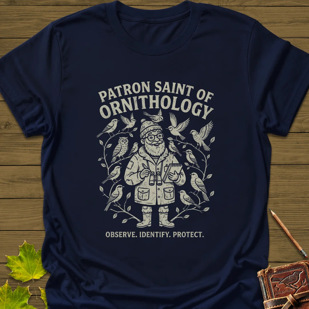 Birding Saint (Male) T-Shirt in Navy
