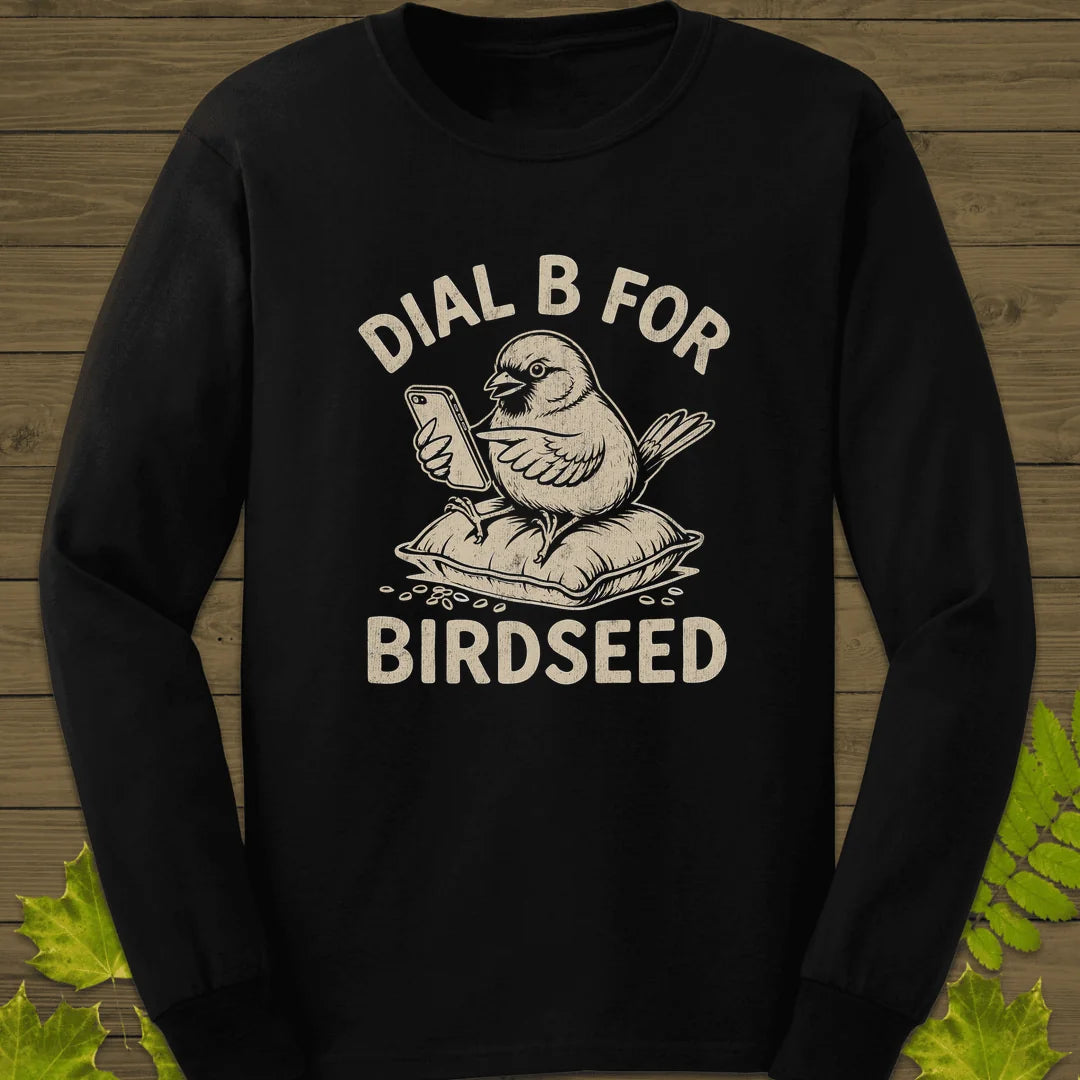 Dial B For Birdseed Long Sleeve in Black