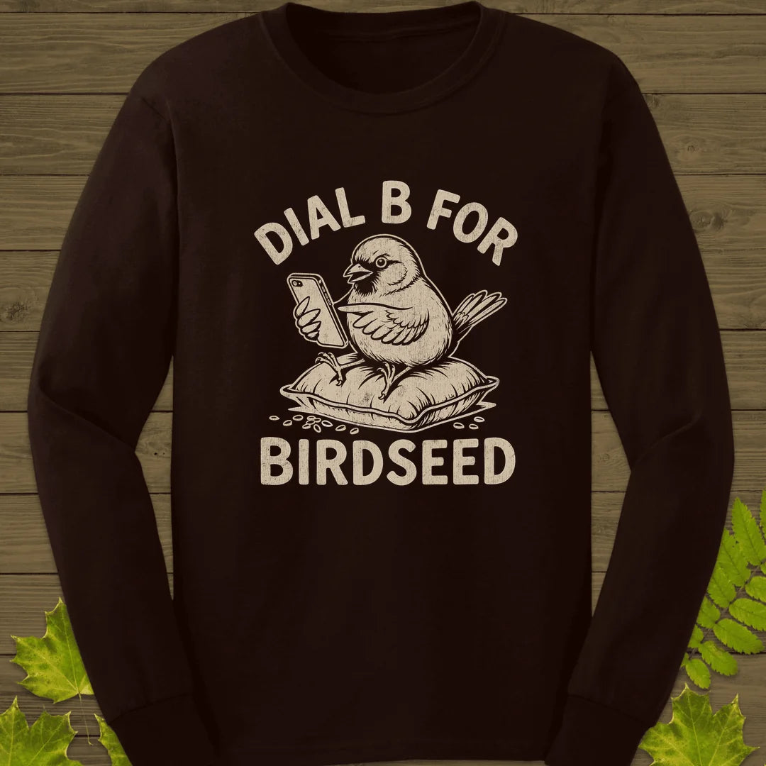 Dial B For Birdseed Long Sleeve in Dark Chocolate