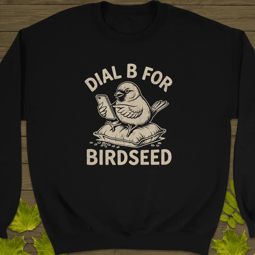 Dial B For Birdseed Sweatshirt in Black
