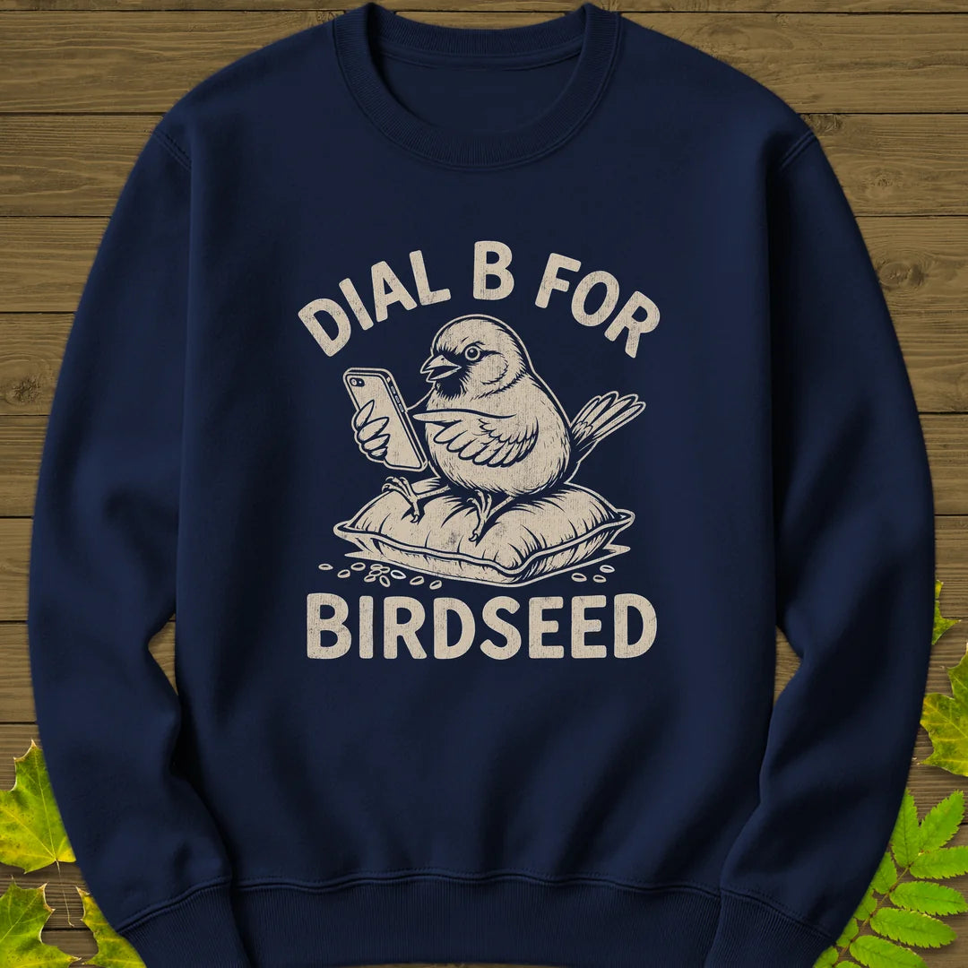 Dial B For Birdseed Sweatshirt in Navy