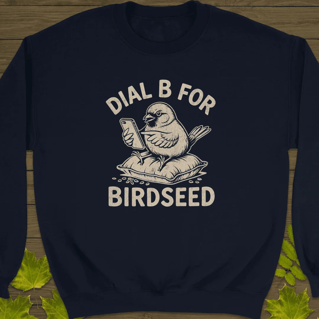 Dial B For Birdseed Sweatshirt in Navy