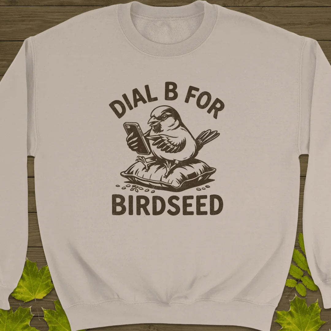 Dial B For Birdseed Sweatshirt in Sand