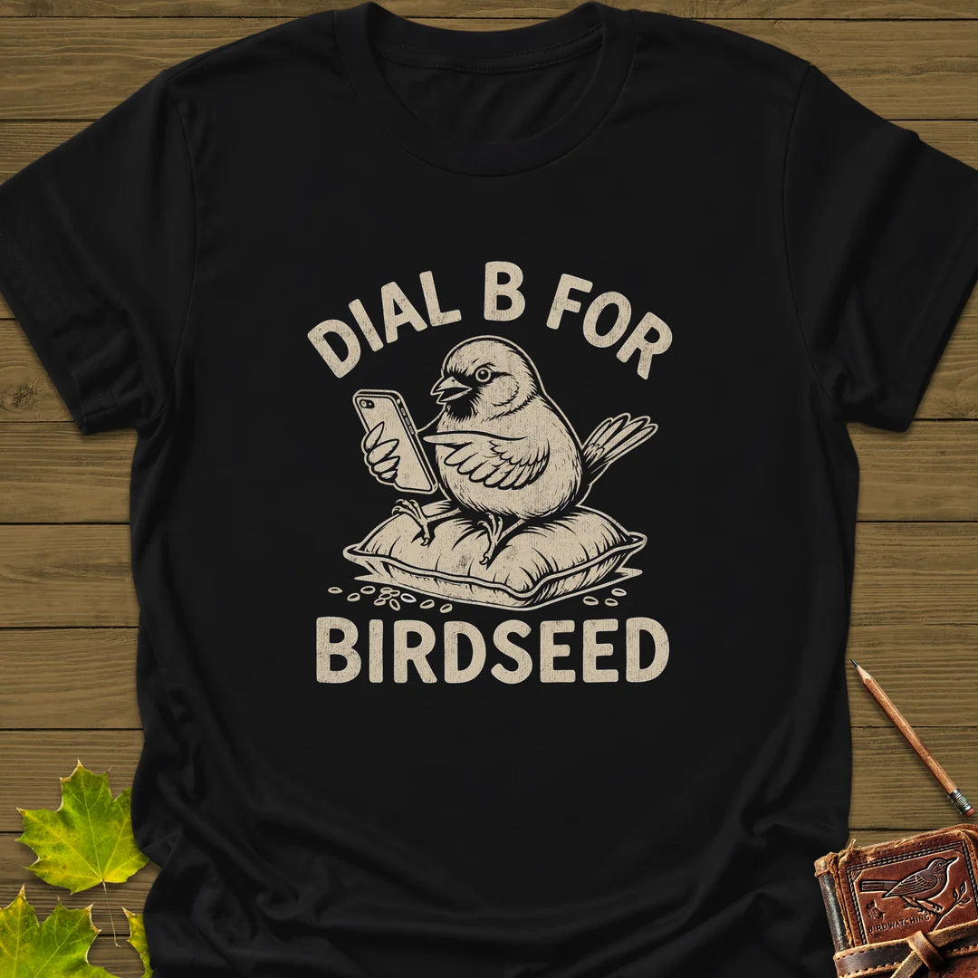 Dial B For Birdseed T-Shirt in Black