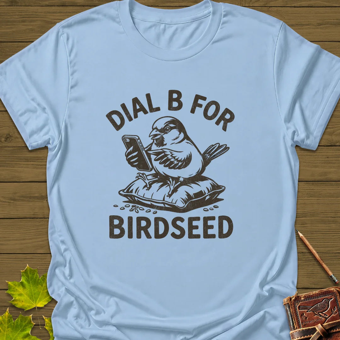 Dial B For Birdseed T-Shirt in Light Blue