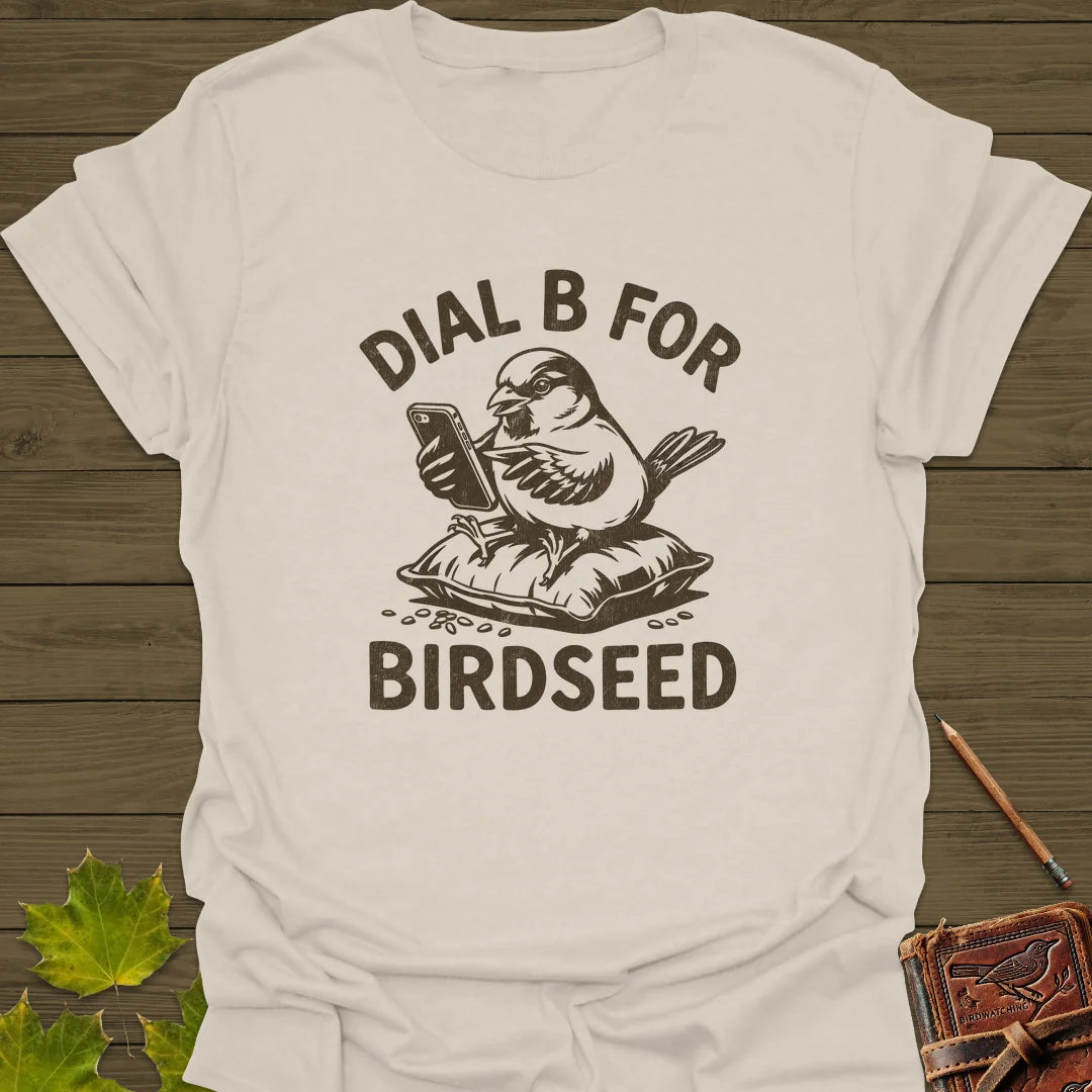Dial B For Birdseed T-Shirt in Natural