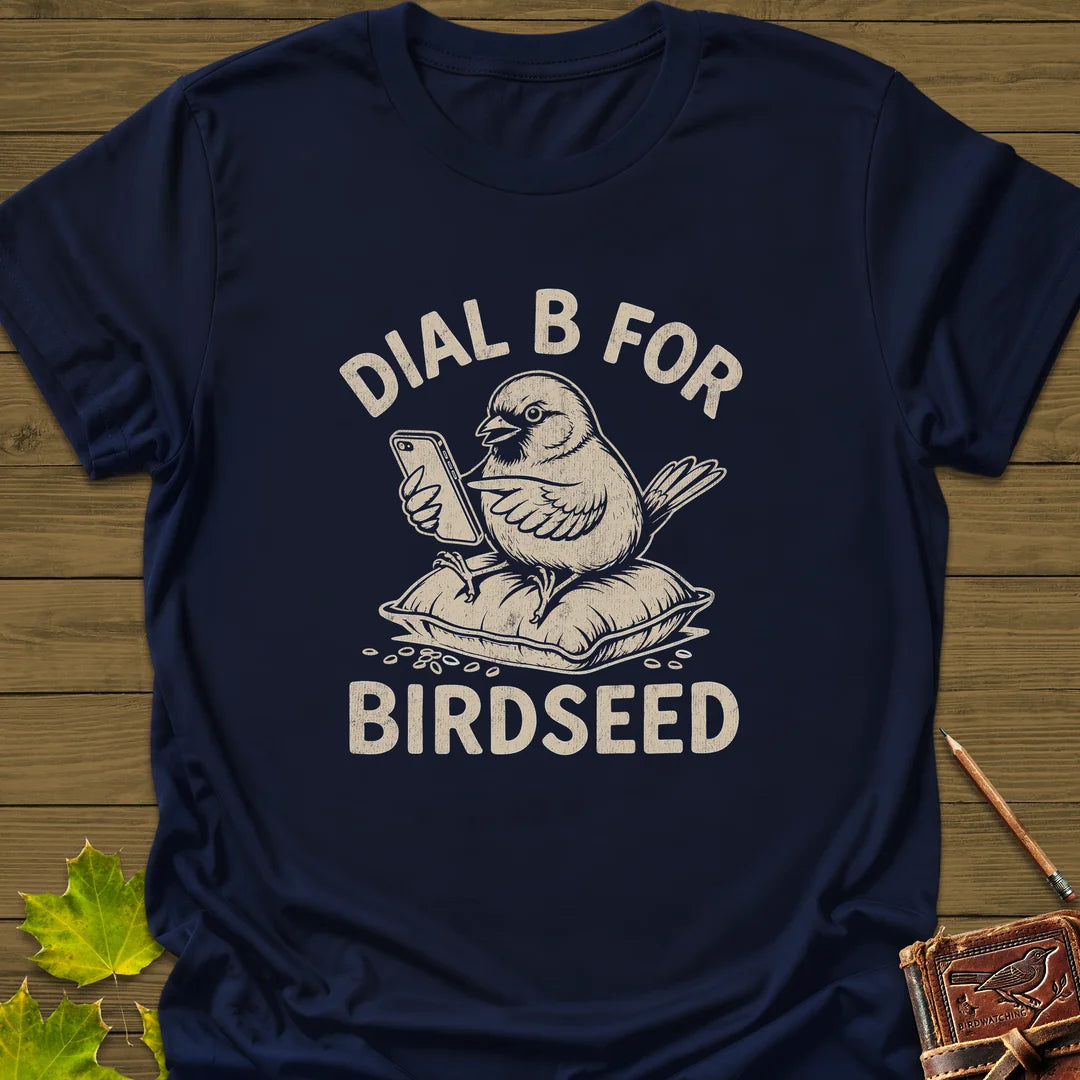 Dial B For Birdseed T-Shirt in Navy