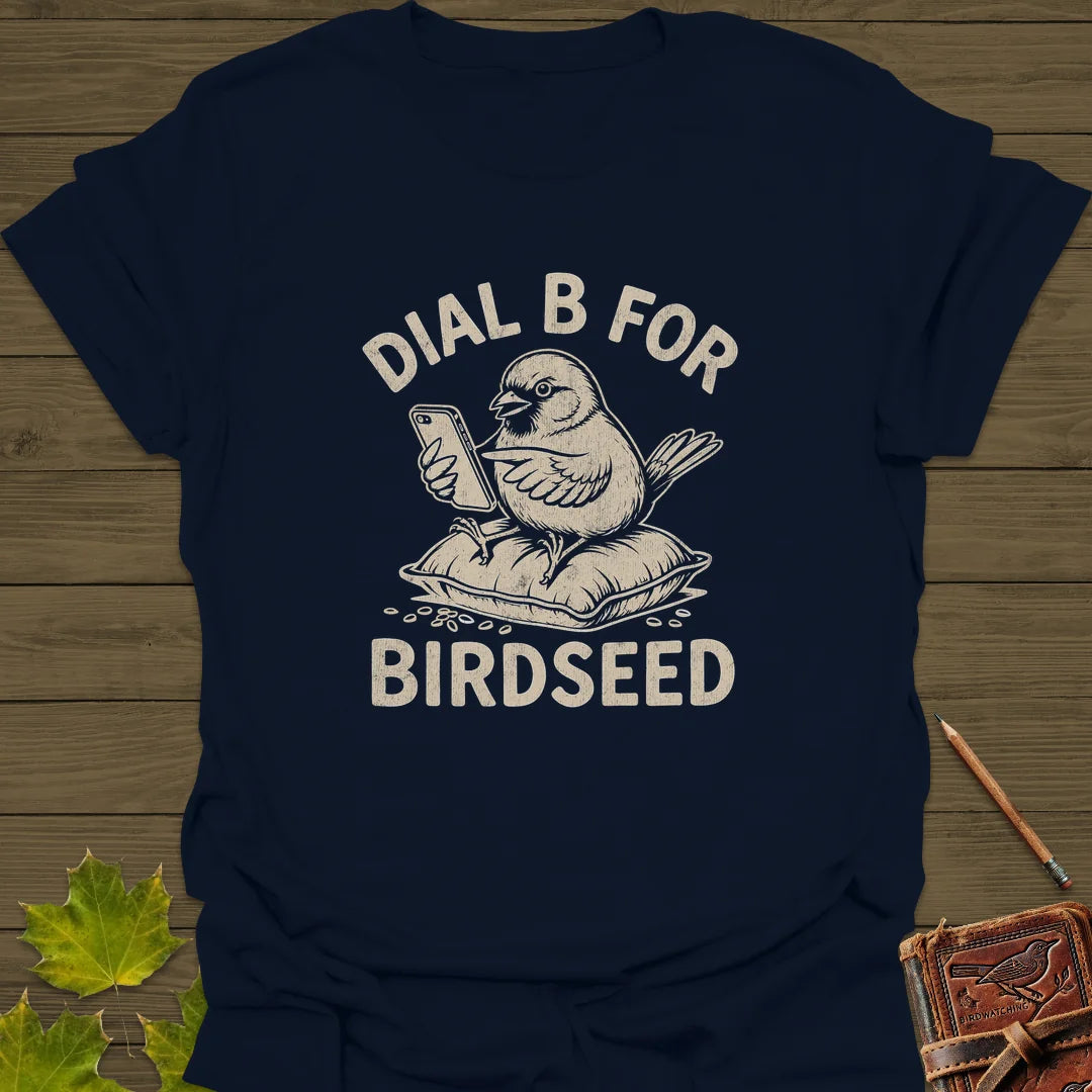Dial B For Birdseed T-Shirt in Navy
