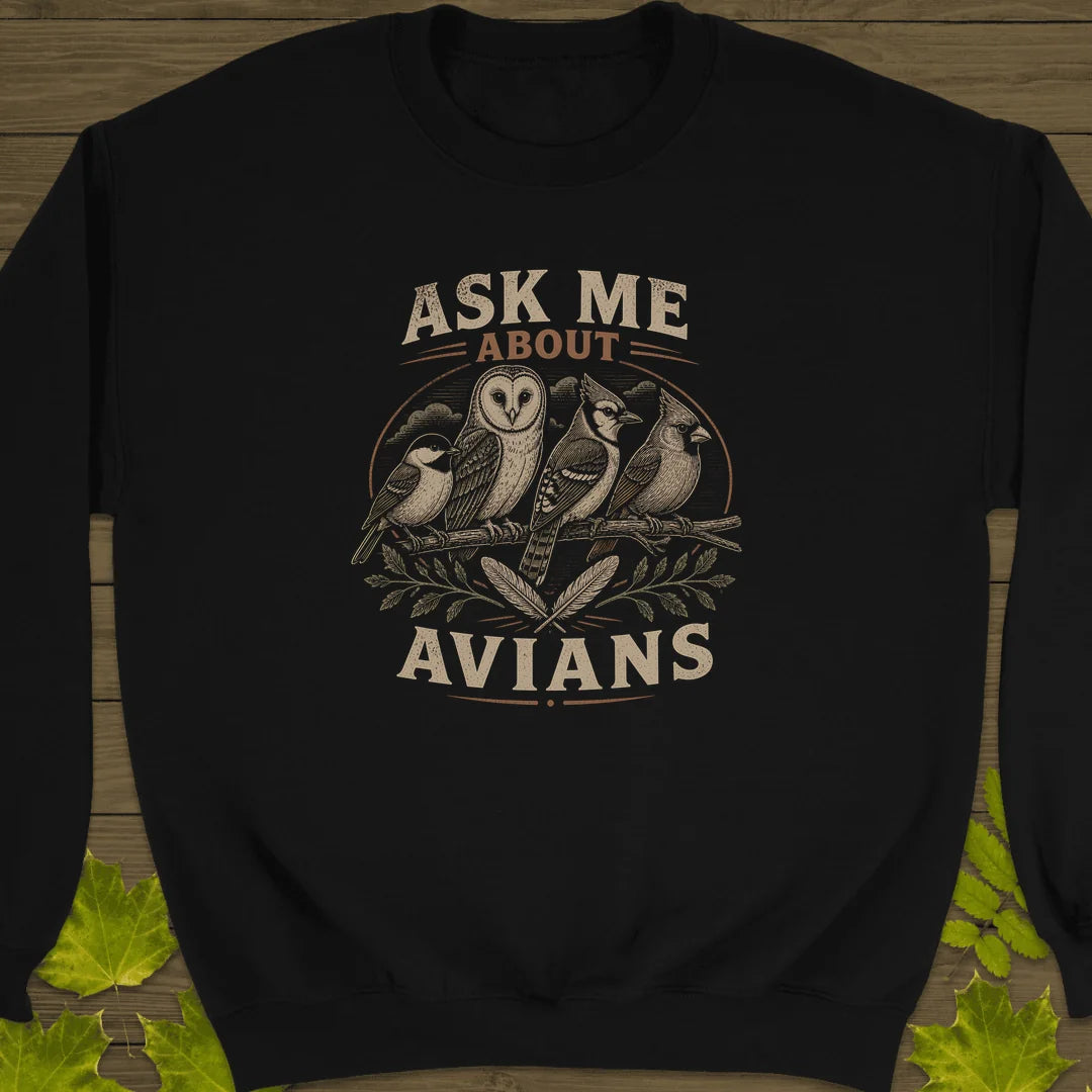 Ask Me About Avians Sweatshirt in Black