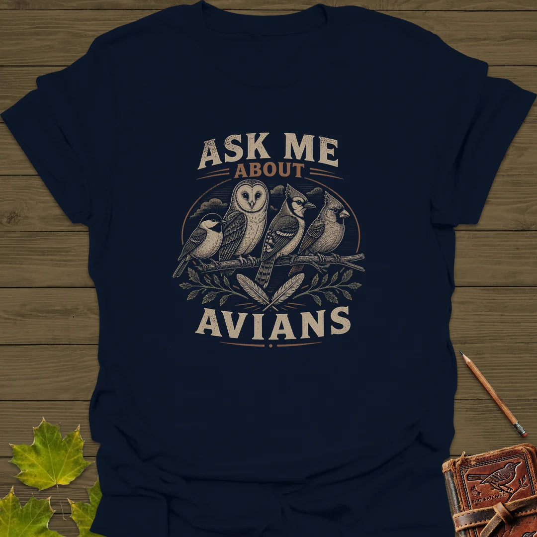 Ask Me About Avians T-Shirt in Navy
