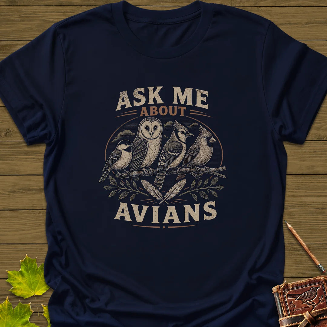 Ask Me About Avians T-Shirt in Navy