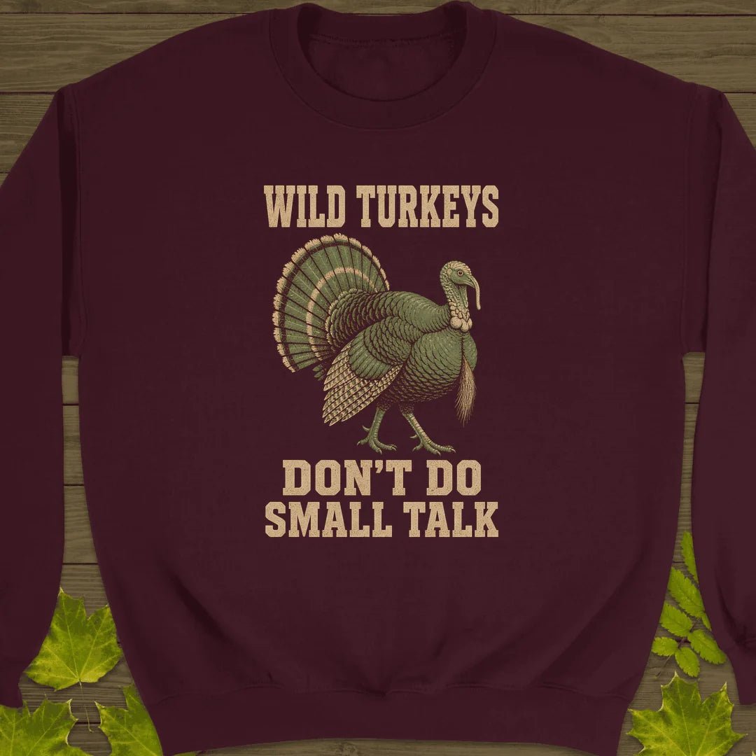No Small Talk Sweatshirt in Maroon