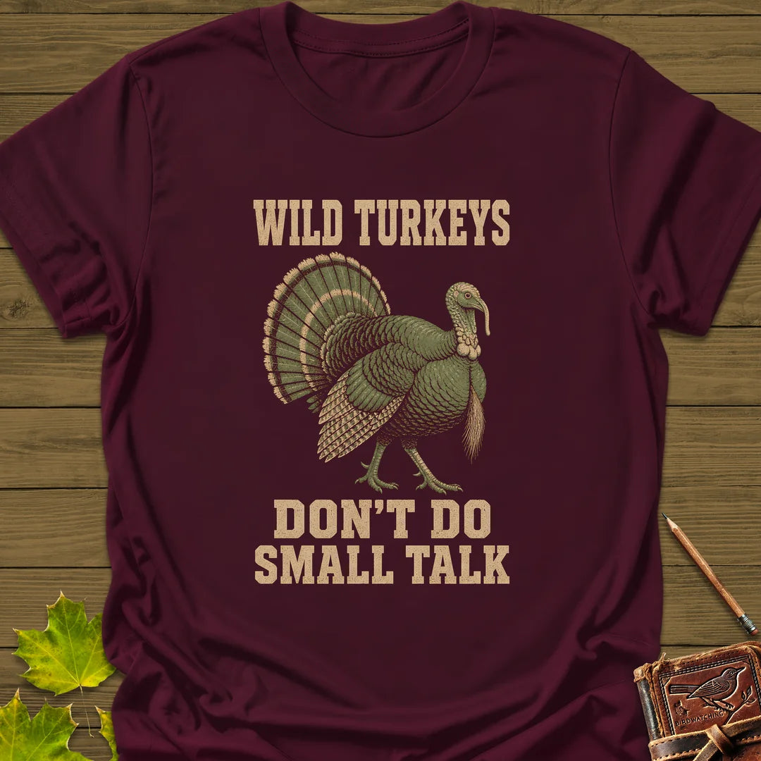 No Small Talk T-Shirt in Maroon