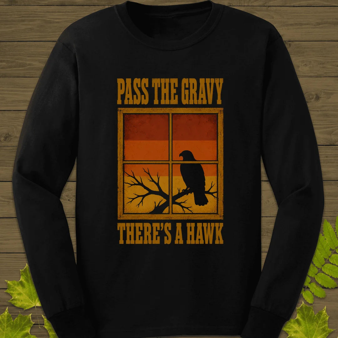 Pass The Gravy Hawk Long Sleeve in Black