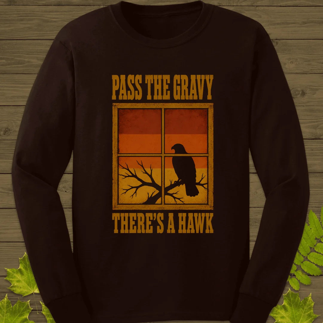 Pass The Gravy Hawk Long Sleeve in Dark Chocolate