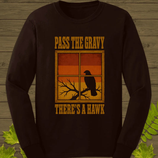 Pass The Gravy Hawk Long Sleeve in Dark Chocolate