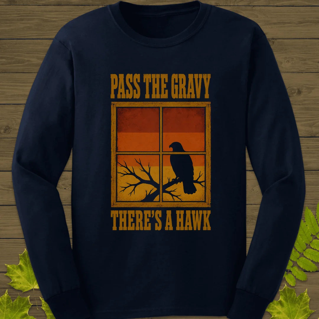 Pass The Gravy Hawk Long Sleeve in Navy