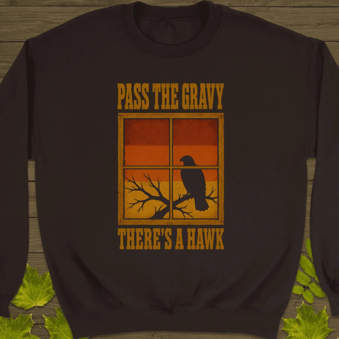 Pass The Gravy Hawk Sweatshirt in Dark Chocolate