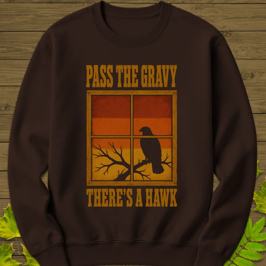 Pass The Gravy Hawk Sweatshirt in Dark Chocolate