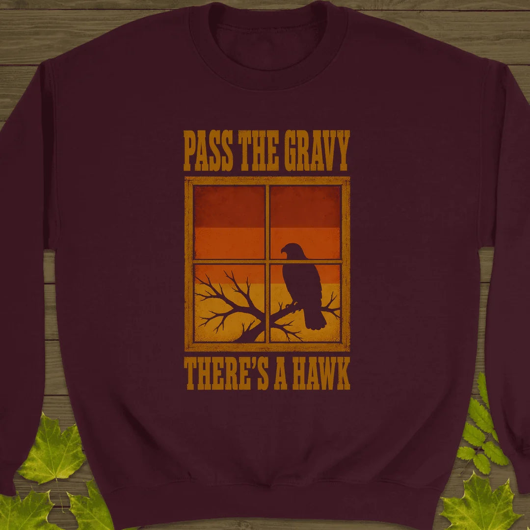 Pass The Gravy Hawk Sweatshirt in Maroon