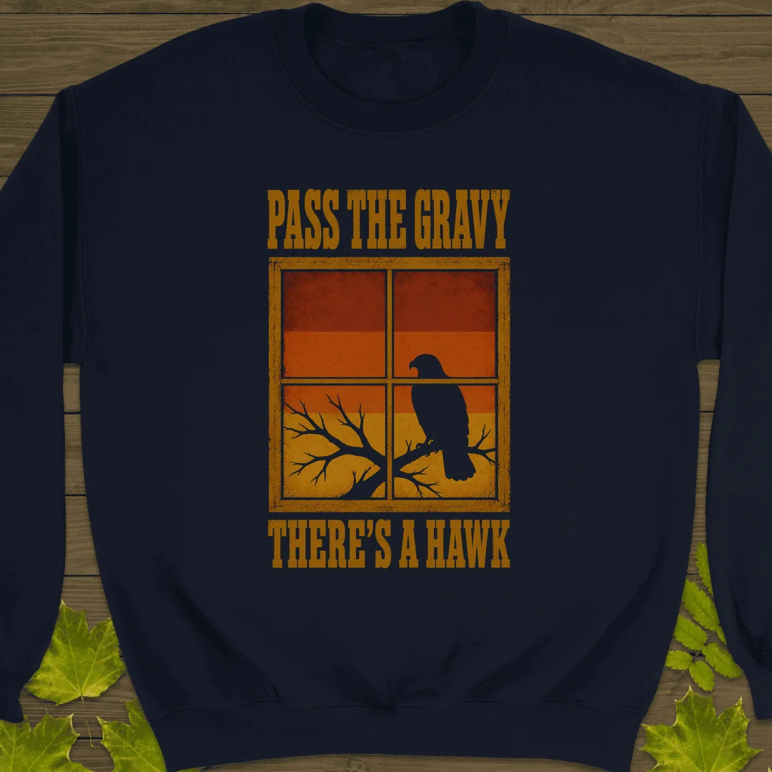 Pass The Gravy Hawk Sweatshirt in Navy