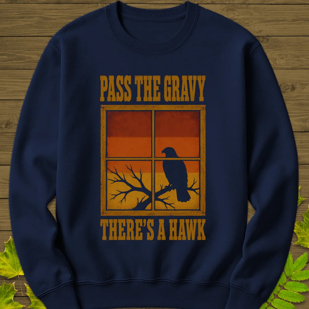 Pass The Gravy Hawk Sweatshirt in Navy