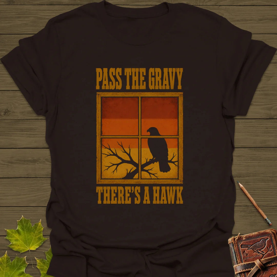 Pass The Gravy Hawk T-Shirt in Dark Chocolate