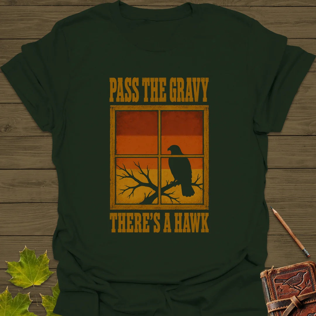 Pass The Gravy Hawk T-Shirt in Forest Green