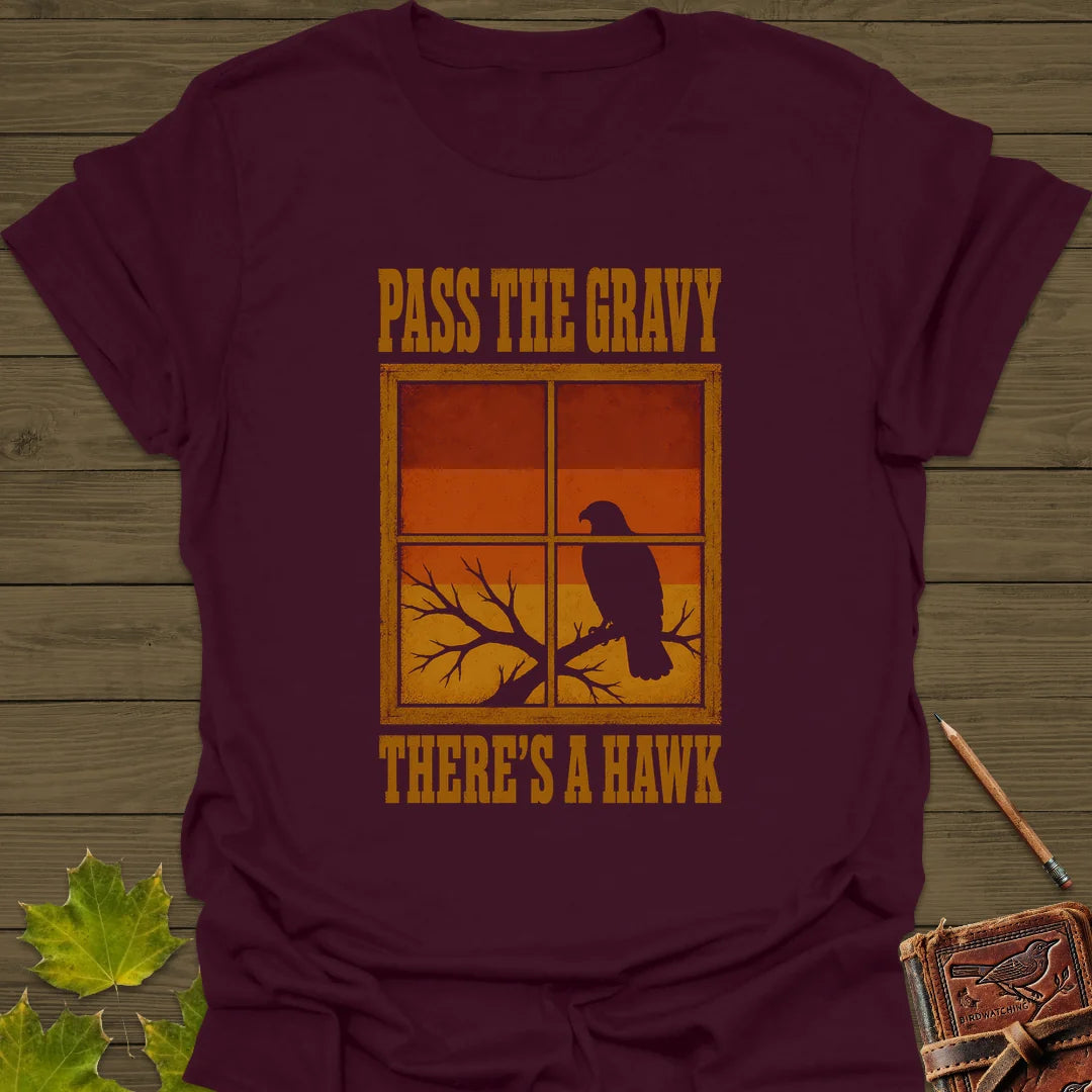 Pass The Gravy Hawk T-Shirt in Maroon