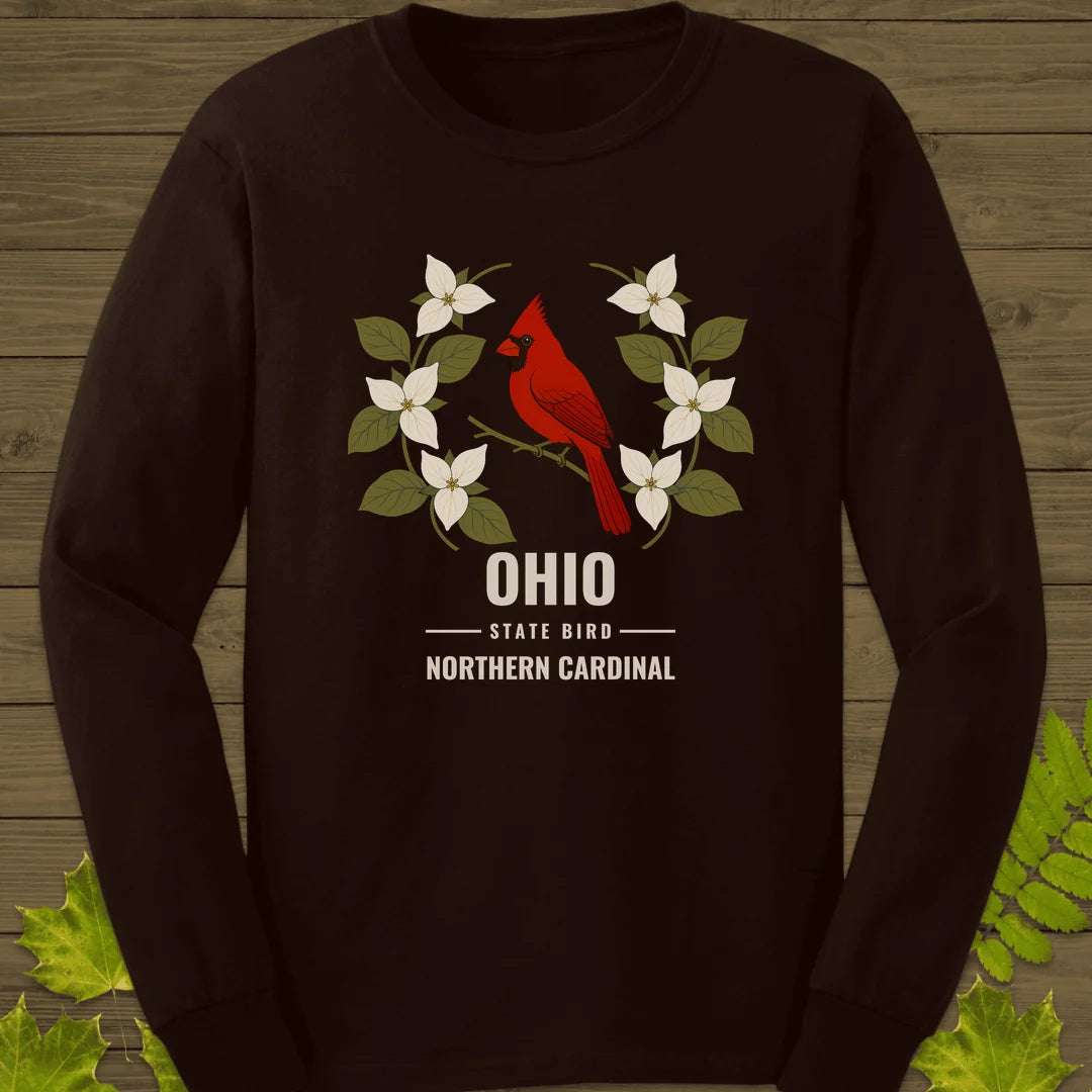Ohio State Bird Long Sleeve in Dark Chocolate