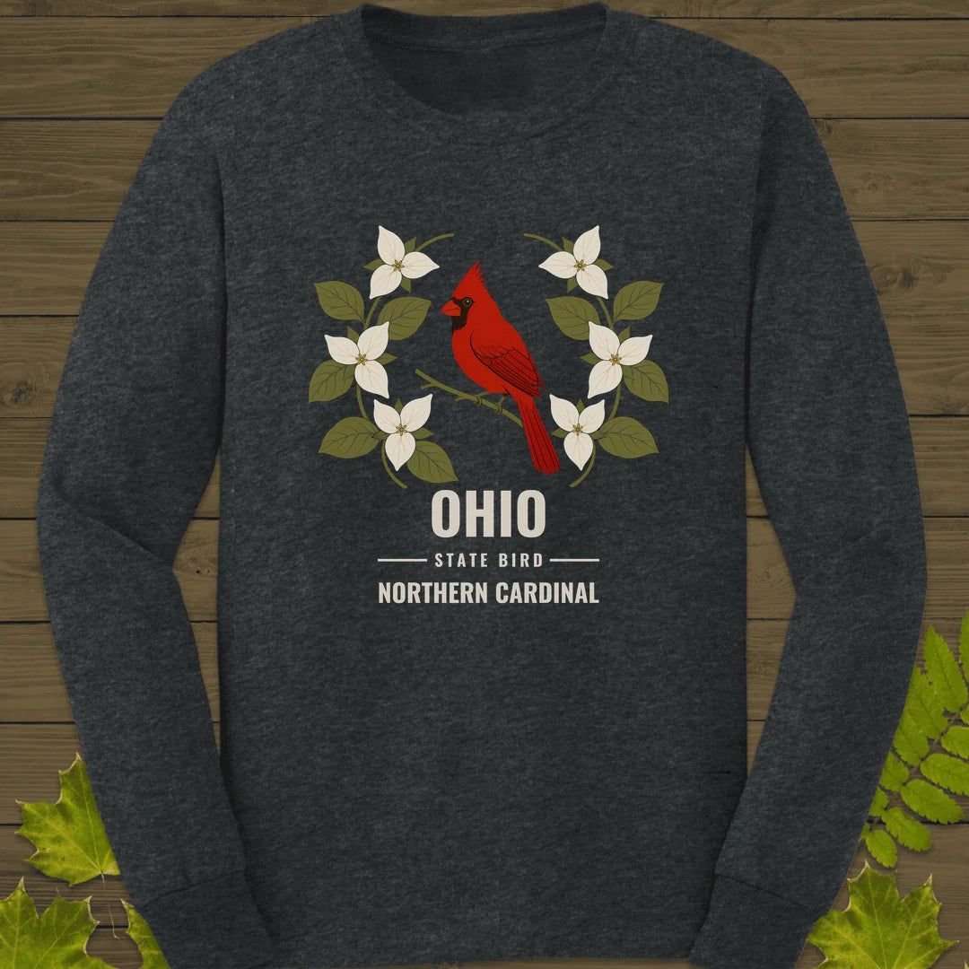 Ohio State Bird Long Sleeve in Dark Heather