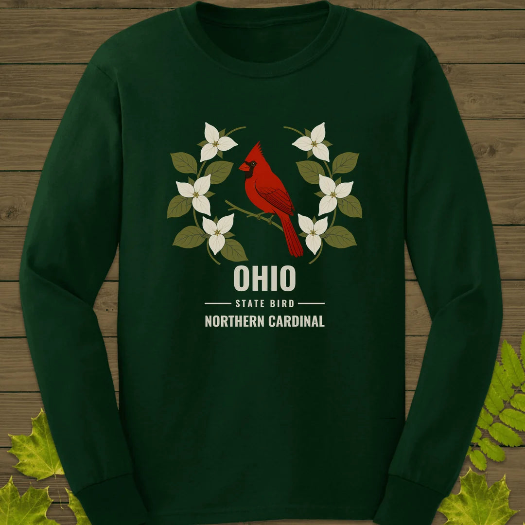 Ohio State Bird Long Sleeve in Forest Green