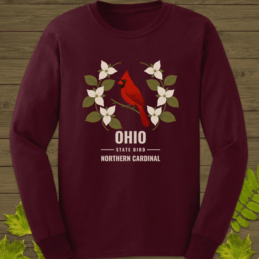 Ohio State Bird Long Sleeve in Maroon