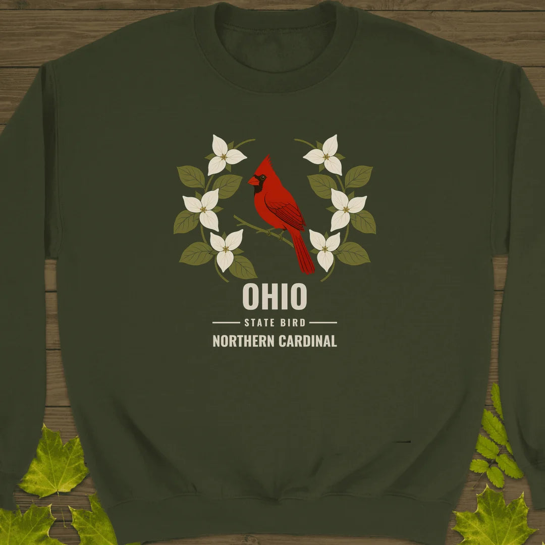 Ohio State Bird Sweatshirt in Military Green