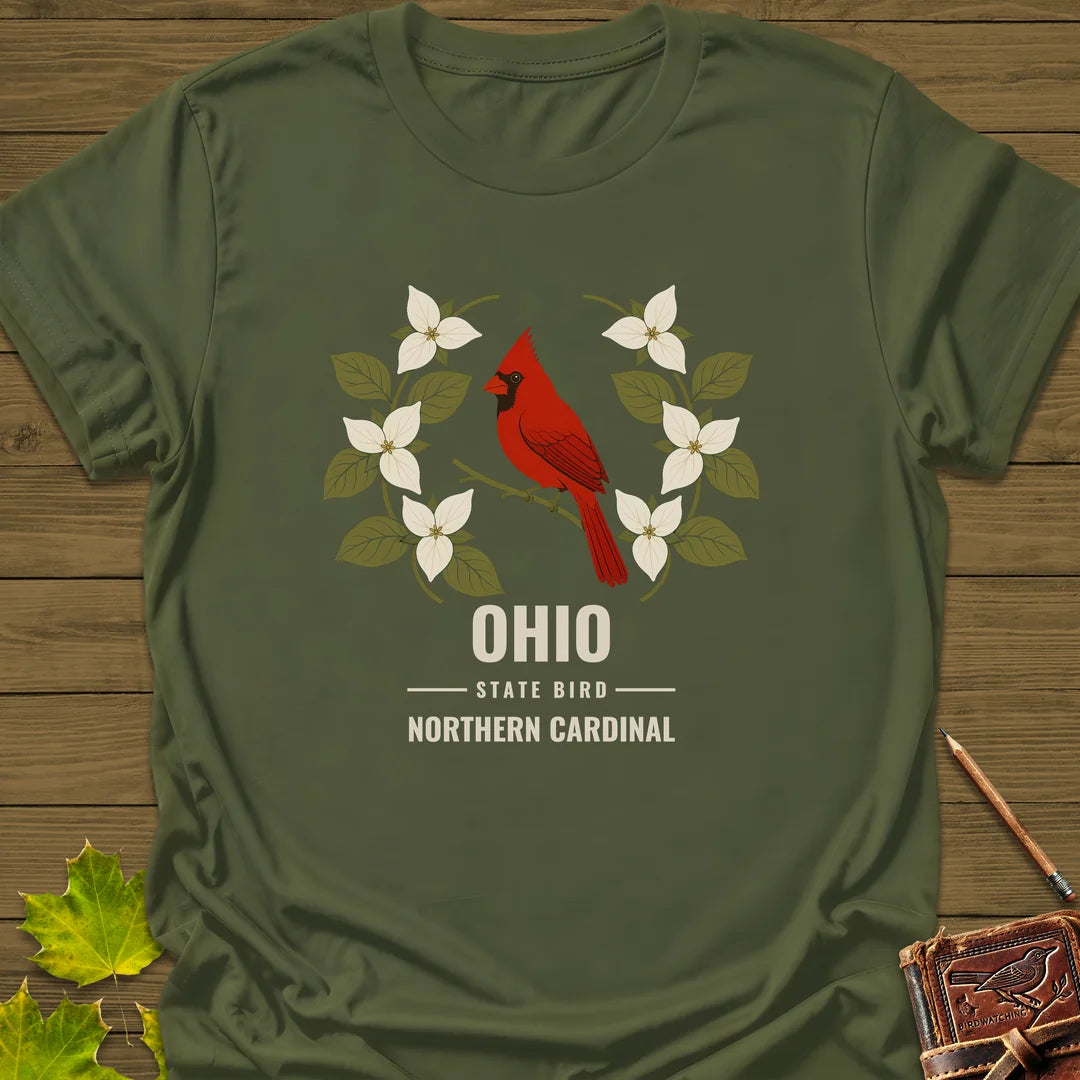 Ohio State Bird T-Shirt in Military Green