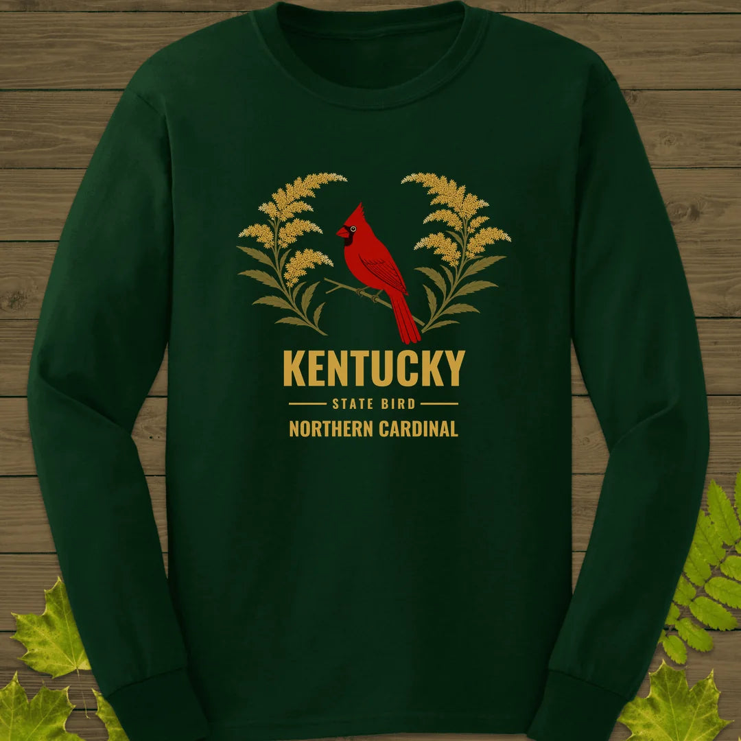 Kentucky State Bird Long Sleeve in Forest Green