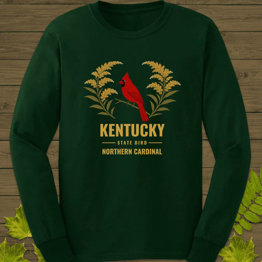 Kentucky State Bird Long Sleeve in Forest Green