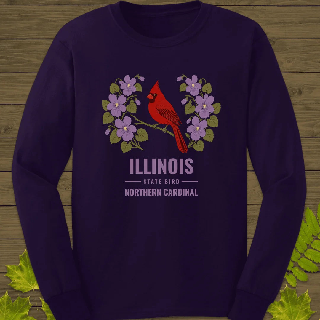 Illinois State Bird Long Sleeve in Purple
