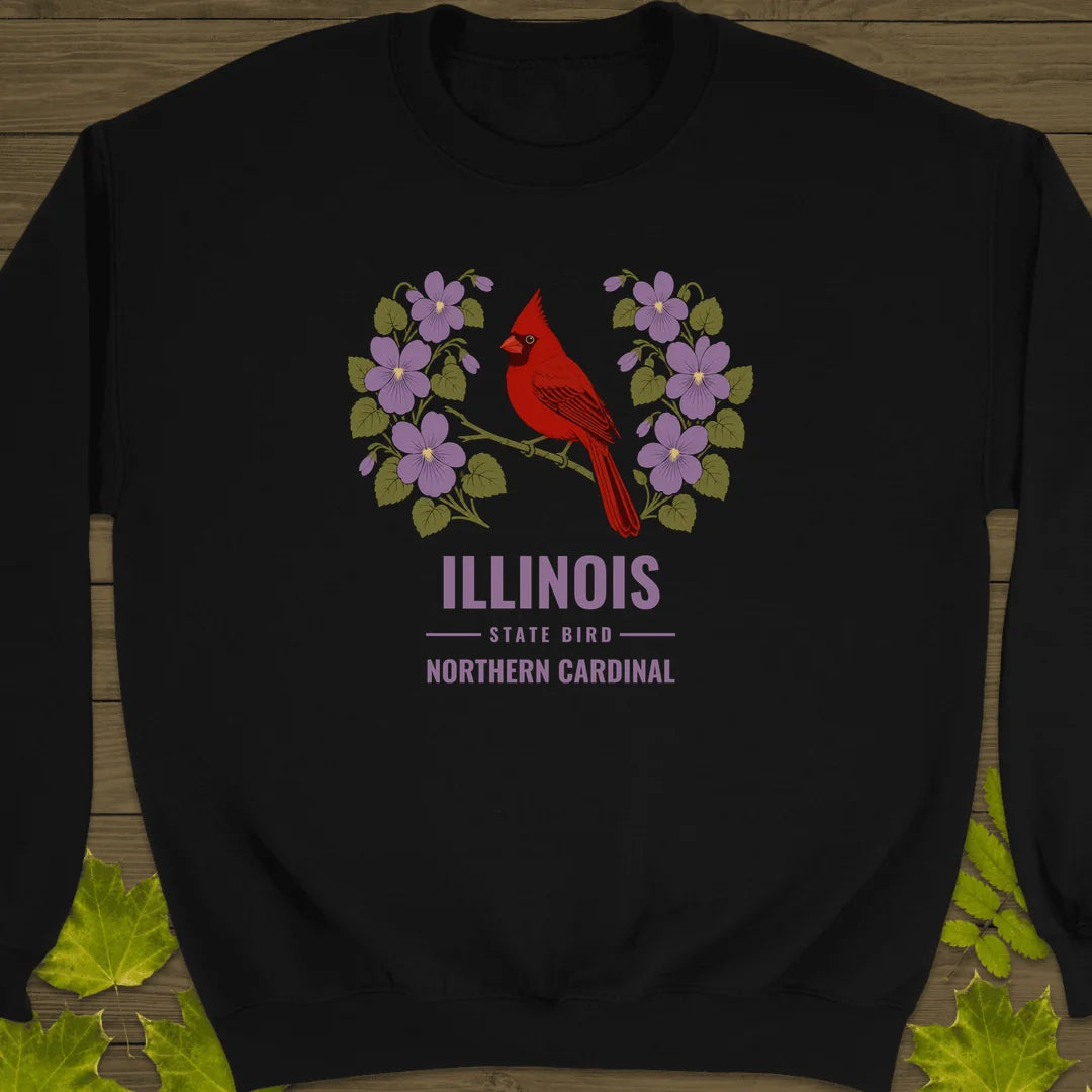 Illinois State Bird Sweatshirt in Black