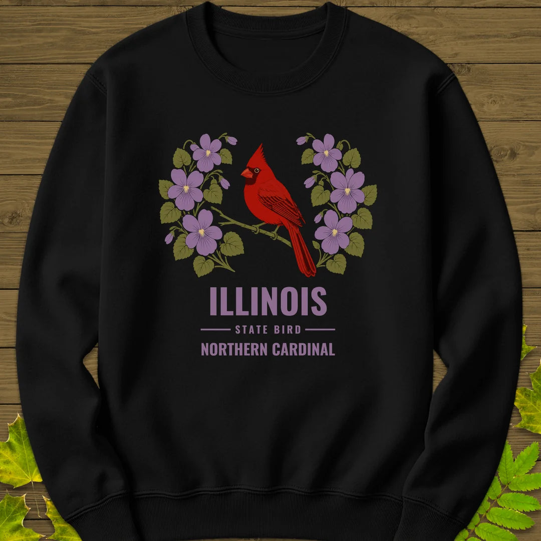 Illinois State Bird Sweatshirt in Black
