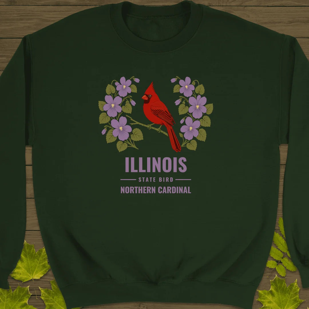 Illinois State Bird Sweatshirt in Forest Green