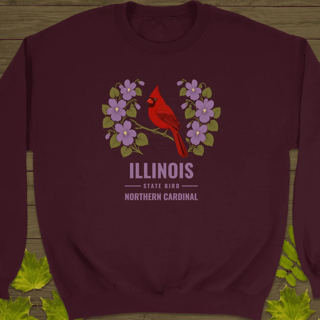 Illinois State Bird Sweatshirt in Maroon
