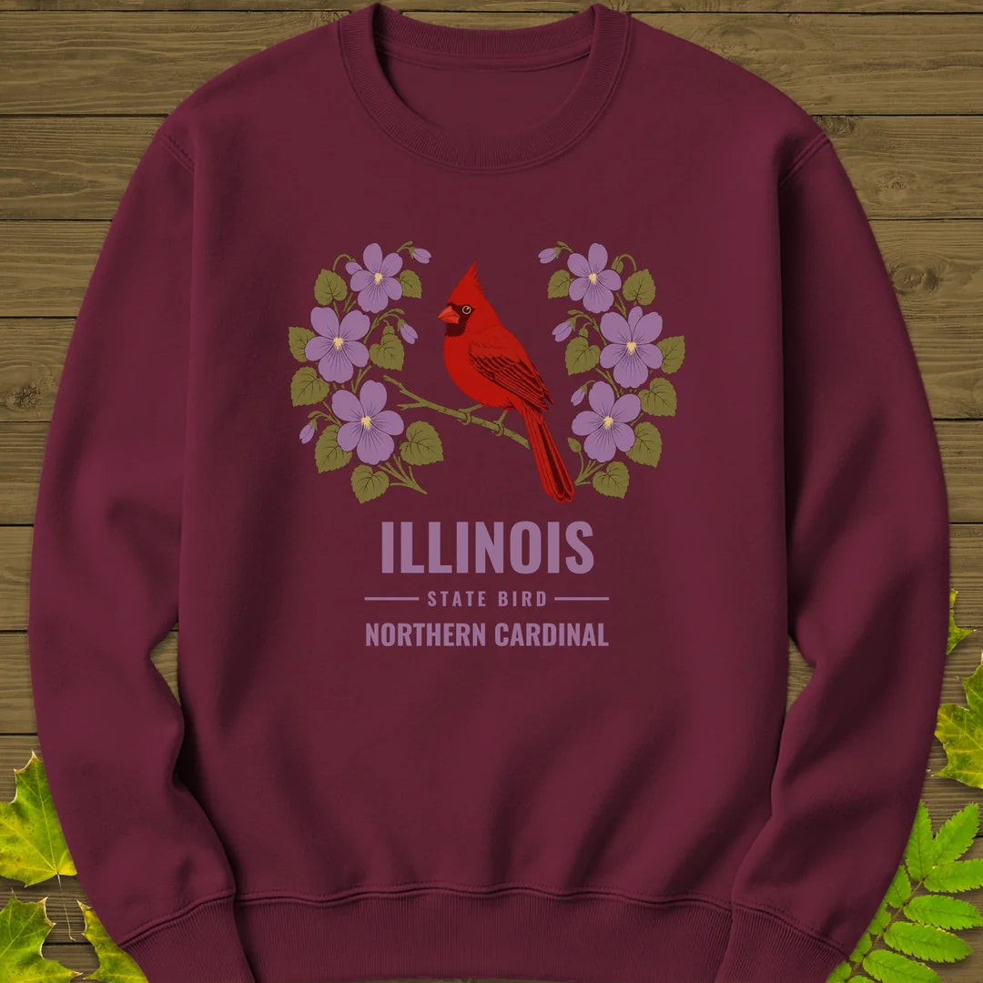 Illinois State Bird Sweatshirt in Maroon