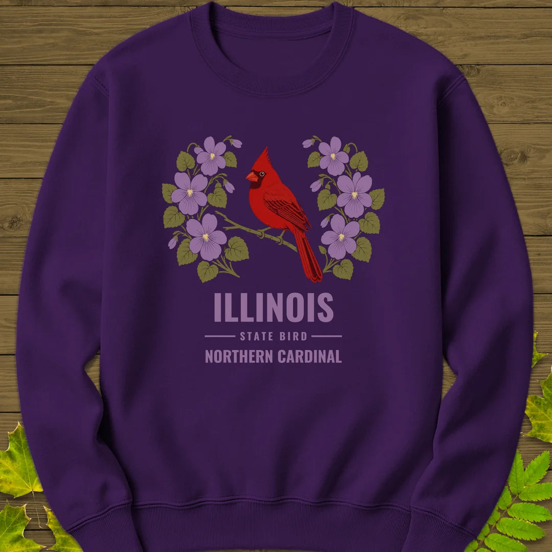 Illinois State Bird Sweatshirt in Purple