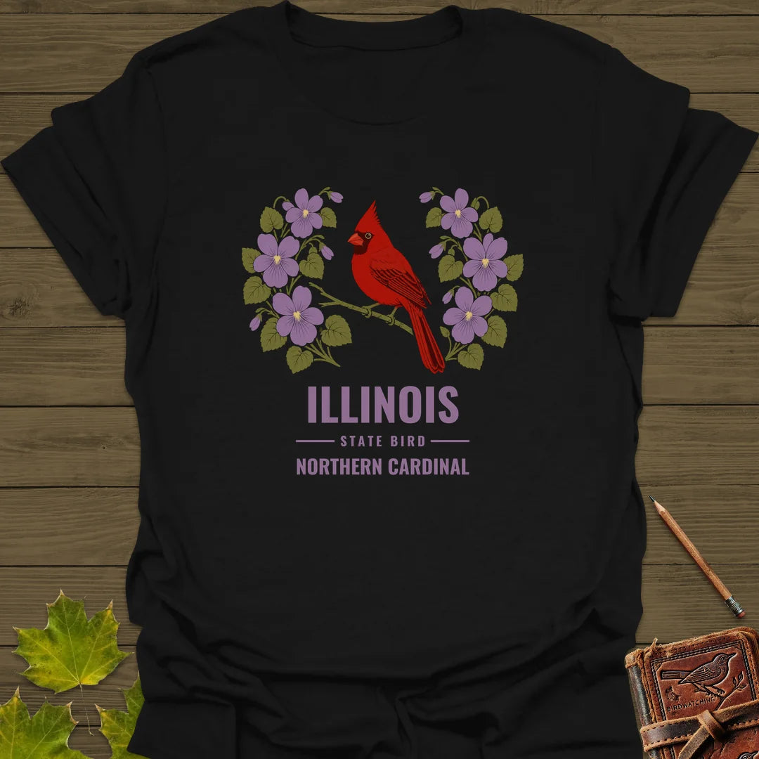 Illinois State Bird T-Shirt in Black