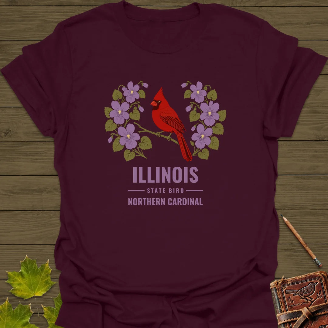 Illinois State Bird T-Shirt in Maroon
