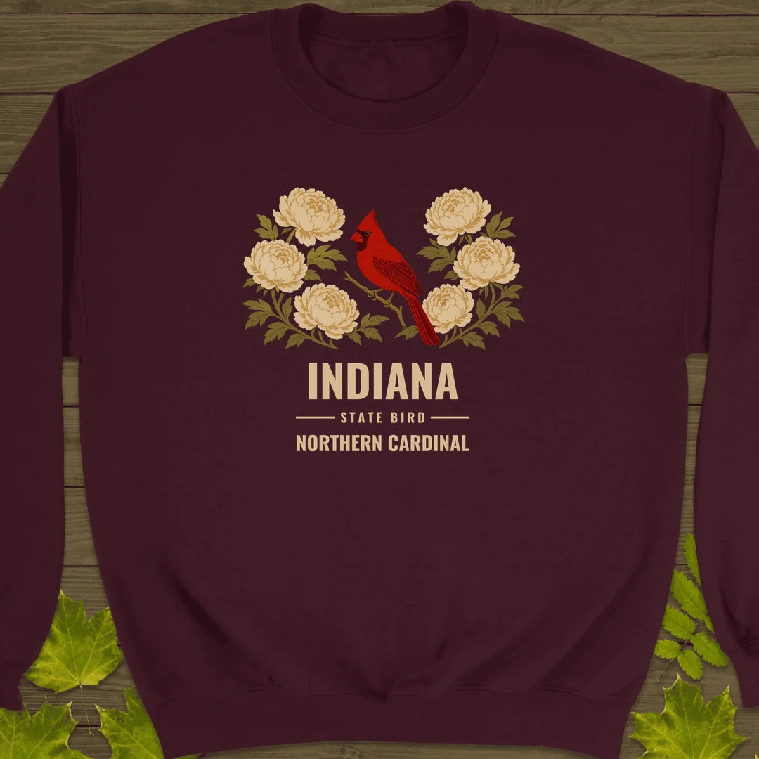 Indiana State Bird Sweatshirt in Maroon
