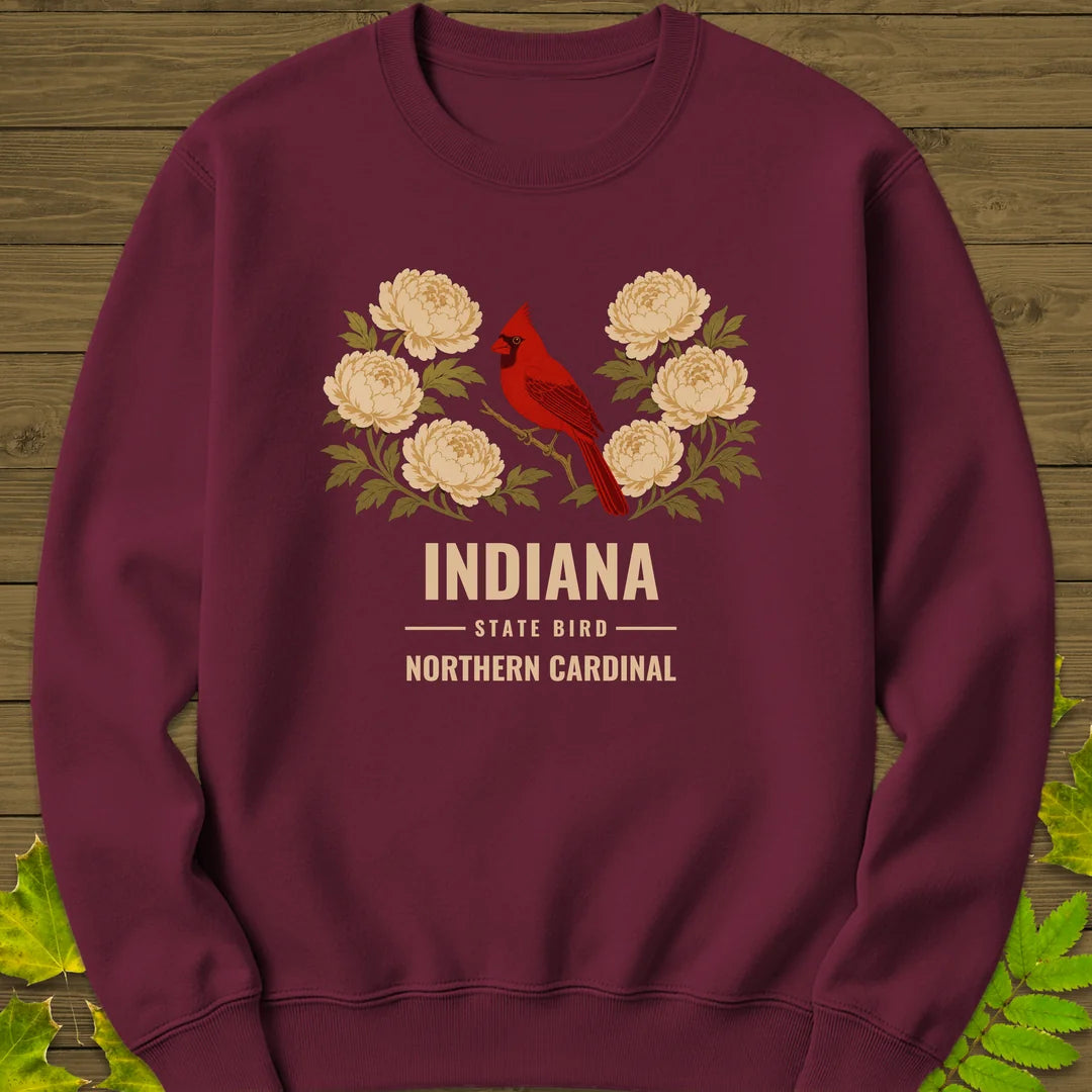 Indiana State Bird Sweatshirt in Maroon