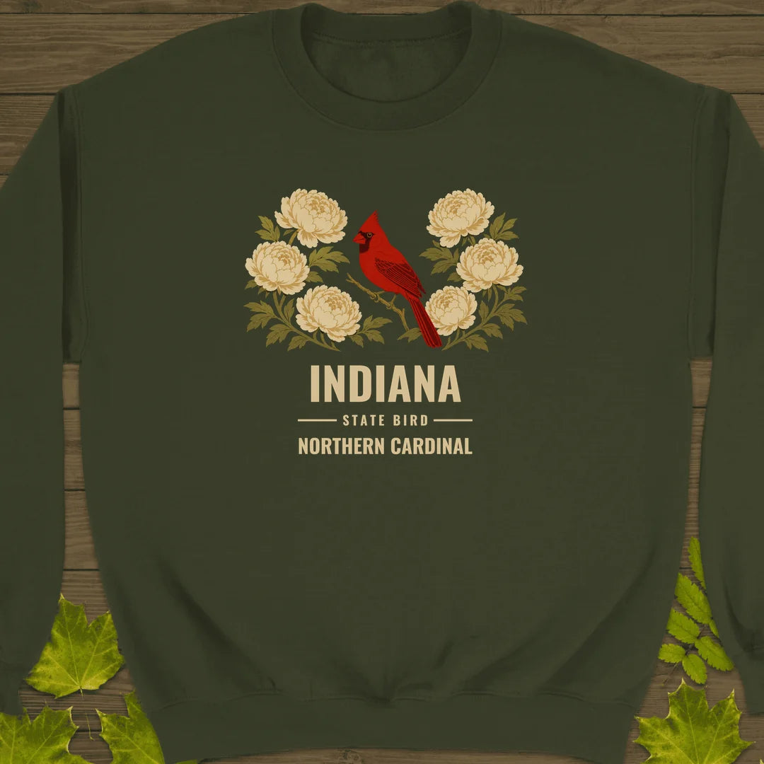 Indiana State Bird Sweatshirt in Military Green